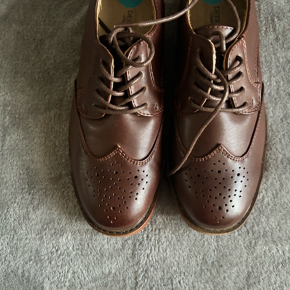 Deer Stags Brown Kids Dress Shoes